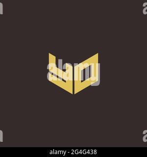 Logo Buchstabe Initial Logo Designs Vorlage mit Gold und schwarzem Hintergrund, Vektor-Symbol modern Stock Vektor