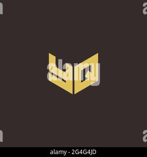 Logo Buchstabe Initial Logo Designs Vorlage mit Gold und schwarzem Hintergrund, Vektor-Symbol modern Stock Vektor