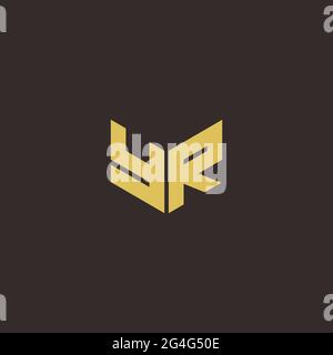 Logo Buchstabe Initial Logo Designs Vorlage mit Gold und schwarzem Hintergrund, Vektor-Symbol modern Stock Vektor