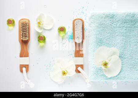 Schönheits- und Hautpflegeprodukte. Spa-Konzept. Stockfoto