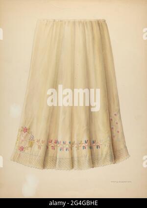 Zoar bestickter Flanell Petticoat, c. 1938. Stockfoto