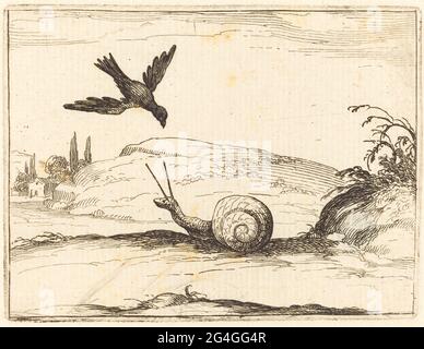 Krähe und Schnecke, 1628. Stockfoto