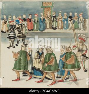 Maskerade, c. 1515. Stockfoto