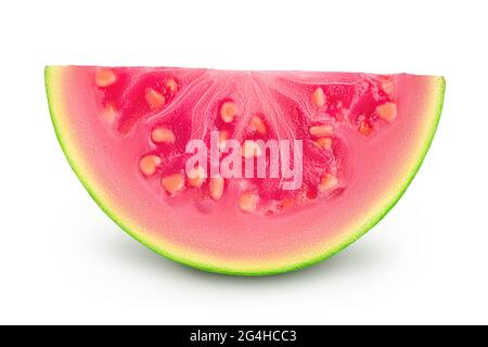 Guava Frucht isoliert auf weißem Hintergrund mit Clipping-Pfad und Volle Schärfentiefe Stockfoto