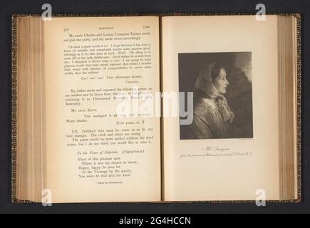 Fotoproduktion eines Gemäldes, das ein Porträt von Emily Tennyson darstellt. . Stockfoto