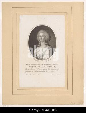 Portret van Marie-Thérèse Louise de Savoye-Carignano in Ovaal; Marie Therese Louise de Savoie, Carignan, Prinzessin von Lamballe. . Stockfoto