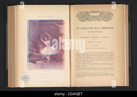 Ballerina in blau und rot; Planche Anaglypique. . Stockfoto