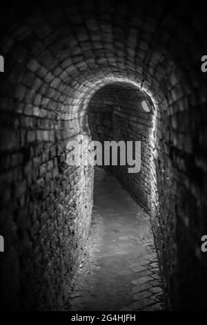 Tunnel unter der Burg ashby de la zouch Stockfoto