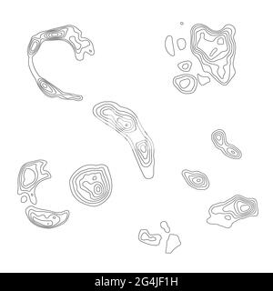 Abstraktes Symbol mit topografischem Element auf weißem Hintergrund. Stock Vektor