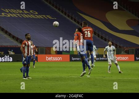 Brasilia, Distrito Federal, Brasilien. Juni 2021. (SPO) Copa America: Argentinien und Paraguay. 21. Juni 2021, Brasilia, Federal District, Brasilien: Fußballspiel zwischen Argentinien und Paraguay, gültig für die 3. Runde der Copa America, das am Montagabend (21) im Mane Garrincha Stadion in Brasilia, Federal District, ausgetragen wird. Quelle: Leco Viana/TheNews2 Quelle: Leco Viana/TheNEWS2/ZUMA Wire/Alamy Live News Stockfoto