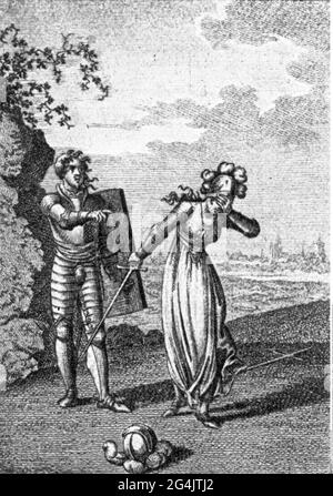 Theater / Theater, Theaterstück, 'The Maid of Orleans', von Friedrich Schiller (1759 - 1805), 3. Akt, 10. Szene, ARTIST's COPYRIGHT MUSS NICHT FREIGEGEBEN WERDEN Stockfoto
