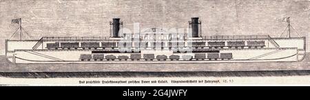 Transport / Transport, Navigation, Fähren, Eisenbahnfähre zwischen Dover und Calais, ARTIST'S COPYRIGHT MUSS NICHT FREIGEGEBEN WERDEN Stockfoto