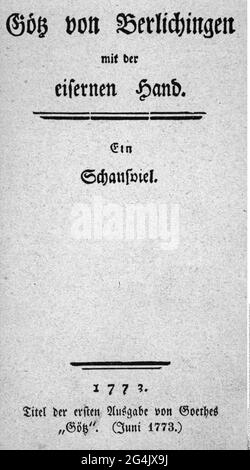 Theater / Theater, Theaterstück, 'Goetz von Berlichingen', von Johann Wolfgang von Goethe (1749 - 1832), DAS URHEBERRECHT DES KÜNSTLERS IST NICHT FREIZUGEBEN Stockfoto