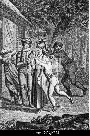Theater / Theater, Theaterstück, 'The Maid of Orleans', von Friedrich Schiller (1759 - 1805), 5. Akt, 3. Szene, ARTIST's COPYRIGHT MUSS NICHT FREIGEGEBEN WERDEN Stockfoto