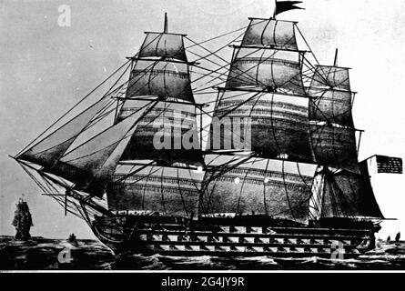 Transport / Transport, Navigation, Kriegsschiffe, Schiff der Linie USS 'Pennsylvania', gebaut 1821 - 1837, ARTIST'S COPYRIGHT MUSS NICHT FREIGEGEBEN WERDEN Stockfoto