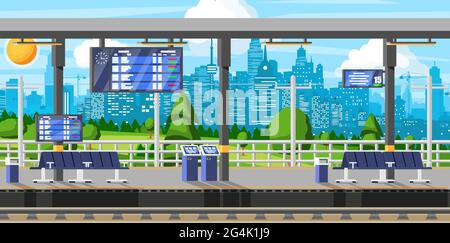 Moderner Bahnhof für Hochgeschwindigkeitszug Stock Vektor