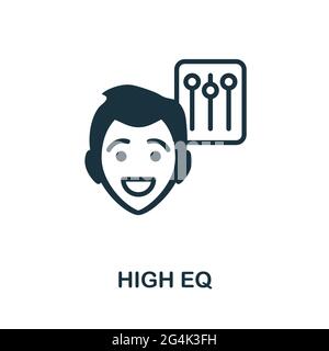 Symbol für hohen EQ. Monochromes, einfaches Element aus der Sammlung weicher Fertigkeiten. Kreatives High Eq-Symbol für Webdesign, Vorlagen, Infografiken und mehr Stock Vektor