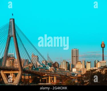 Anzac Bridge, Sydney, NSW, Australien Stockfoto