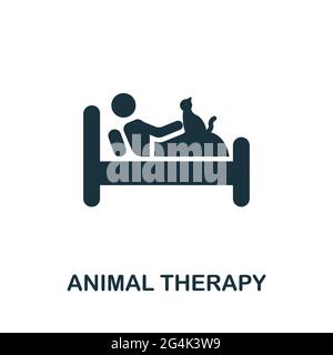Symbol „Tiertherapie“. Monochromes, einfaches Element aus der Therapiesammlung. Creative Animal Therapy Icon für Webdesign, Vorlagen, Infografiken und mehr Stock Vektor