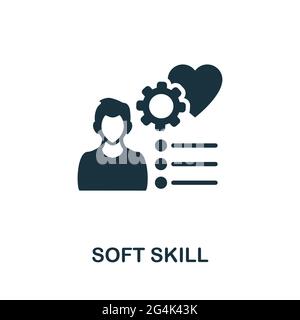 Symbol „Soft Skill“. Monochromes, einfaches Element aus der Sammlung weicher Fertigkeiten. Creative Soft Skill-Symbol für Webdesign, Vorlagen, Infografiken und vieles mehr Stock Vektor