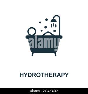 Symbol für Hydrotherapie. Monochromes, einfaches Element aus der Therapiesammlung. Kreatives Hydrotherapie-Symbol für Webdesign, Vorlagen, Infografiken und mehr Stock Vektor