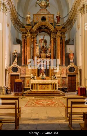 Innen der Batea Kirche (Terra Alta, Tarragona, Katalonien, Spanien) ESP: Interior de la iglesia de Batea (Terra Alta, Tarragona, Cataluña, España) Stockfoto