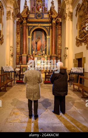 Innen der Batea Kirche (Terra Alta, Tarragona, Katalonien, Spanien) ESP: Interior de la iglesia de Batea (Terra Alta, Tarragona, Cataluña, España) Stockfoto