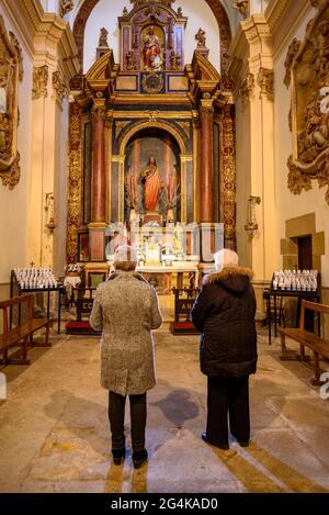 Innen der Batea Kirche (Terra Alta, Tarragona, Katalonien, Spanien) ESP: Interior de la iglesia de Batea (Terra Alta, Tarragona, Cataluña, España) Stockfoto