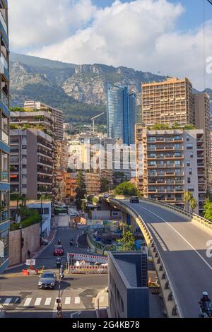 Viadukt am Boulevard du Larvotto, Monte Carlo, Monaco Stockfoto