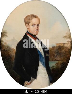 Porträt von Kaiser Peter II. Von Brasilien (1825-1891), 1846. Gefunden in der Sammlung des Instituto Cultural Ita&#xfa;. Stockfoto