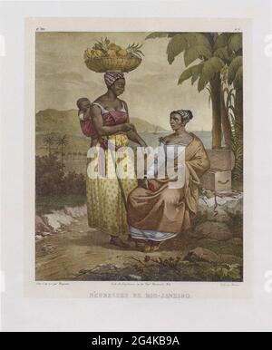 Schwarze Frauen aus Rio de Janeiro. Von der Malerischen Reise in Brasilien, 1835. Private Sammlung. Stockfoto