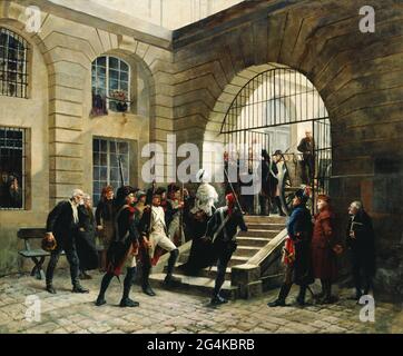 Marie-Antoinette verlässt die Conciergerie, 16. Oktober 1793, 1885. Gefunden in der Sammlung von Mus&#xe9;e Carnavalet, Paris. Stockfoto