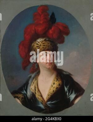 Porträt von Henri-Louis Lekain (1728-1778) als Genghis Khan im Theaterstück "L'Orphelin de la Chine" von Voltaire, Ende der 1750er Jahre. Gefunden in der Sammlung von Musée Carnavalet, Paris. Stockfoto