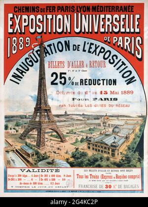 Exposition universelle de 1889, 1889. Private Sammlung. Stockfoto