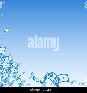 Bitcoin, Internet-Währungsscheine fallen. Chaotisch BT Stock Vektor