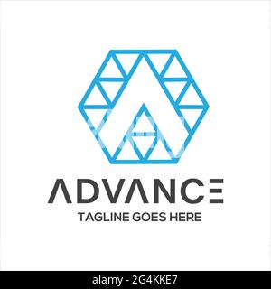 Exklusive Designinspiration mit dem Advance-Logo Stock Vektor