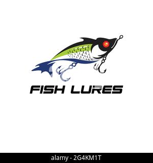 Lure Fishing Logo exklusive Designinspiration Stock Vektor