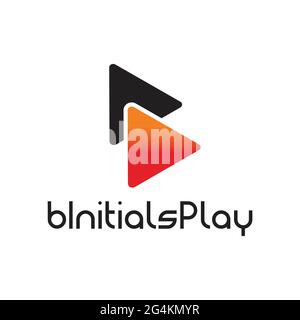 B Initial Play Logo exklusive Designinspiration Stock Vektor
