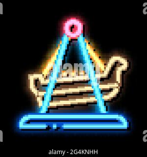 Abbildung des Leuchtsymbols der Bootsschaukel in Neonfarben Stock Vektor