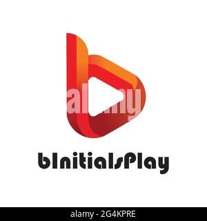 B Initial Play Logo exklusive Designinspiration Stock Vektor