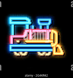 Kinder trainieren Neon leuchten Symbol Illustration Stock Vektor