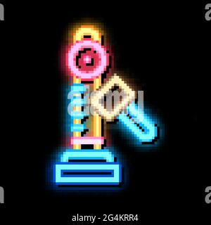 Power Attraction zur Messung der Stärke des Leuchtsymbols in Neonfarben Stock Vektor