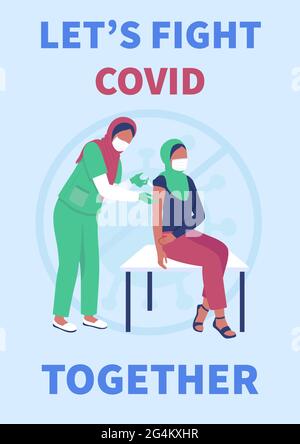 Flache Vektorvorlage für Impfposter Stock Vektor