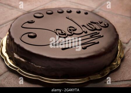 Sacher Kuchen - typisches Dessert von Wien Stockfoto