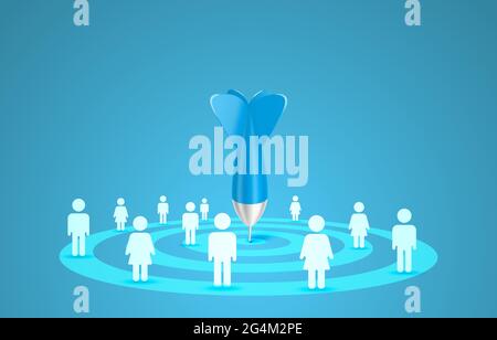 Zielseite, Personen, Banner-3D-Symbol für Unternehmen. Vektorgrafik Stock Vektor