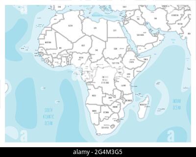Afrika-Karte - handgezeichnete Cartoon-Stil Stock Vektor