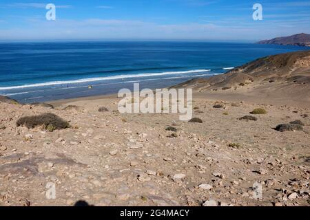 Impressionen: Playa Del Viejo Rey, Atantischer Ozean bei Istmo de La Pared, Jandia, Fuerteventura, Kanarische Inseln, Spanien/Fuerteventura, Kanarische I Stockfoto