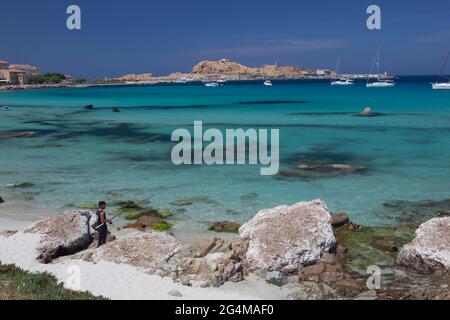 FRANKREICH (2B). KORSIKA, NORDKORSIKA. SOMMERAMBIENTE IN BALAGNE, SCHÖNE STRÄNDE. Stockfoto