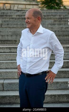 Olaf Scholz, 21. Juni 2021, Berlin (nur für redaktionelle Verwendung. Keine Werbung. Referenzdatenbank: http://www.360-berlin.de. © Jens Knappe. Bil Stockfoto