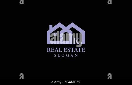 Alphabet K Immobilien Monogramm Vektor Logo Design, Buchstabe K Haus Icon Vorlage Stock Vektor